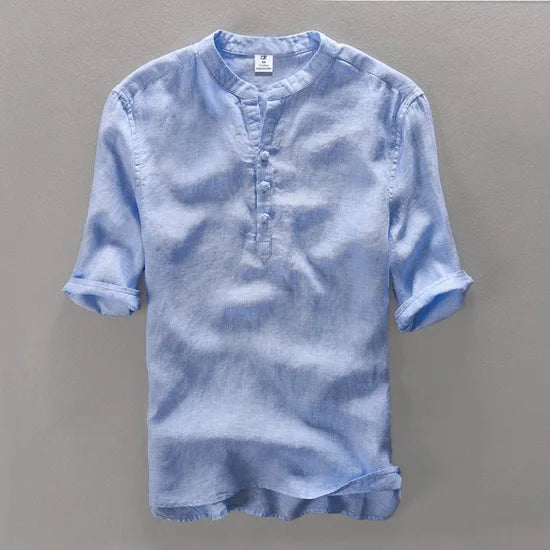 Montclair™ Linen Blend Short-Sleeve Shirt – Classic Old Money Elegance