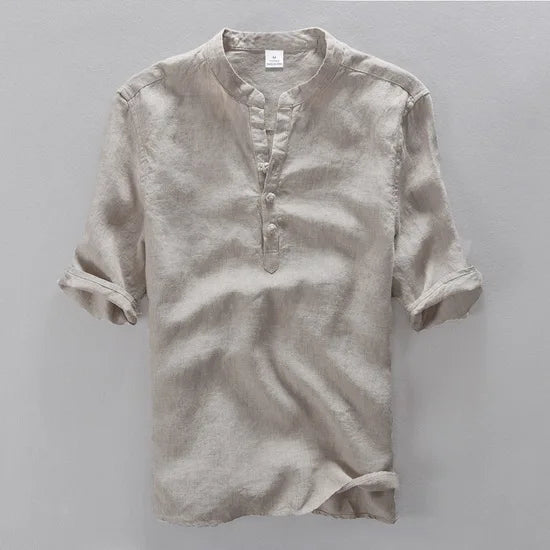 Montclair™ Linen Blend Short-Sleeve Shirt – Classic Old Money Elegance