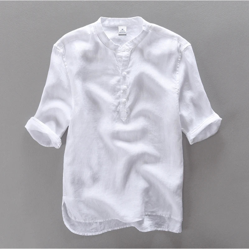Montclair™ Linen Blend Short-Sleeve Shirt – Classic Old Money Elegance