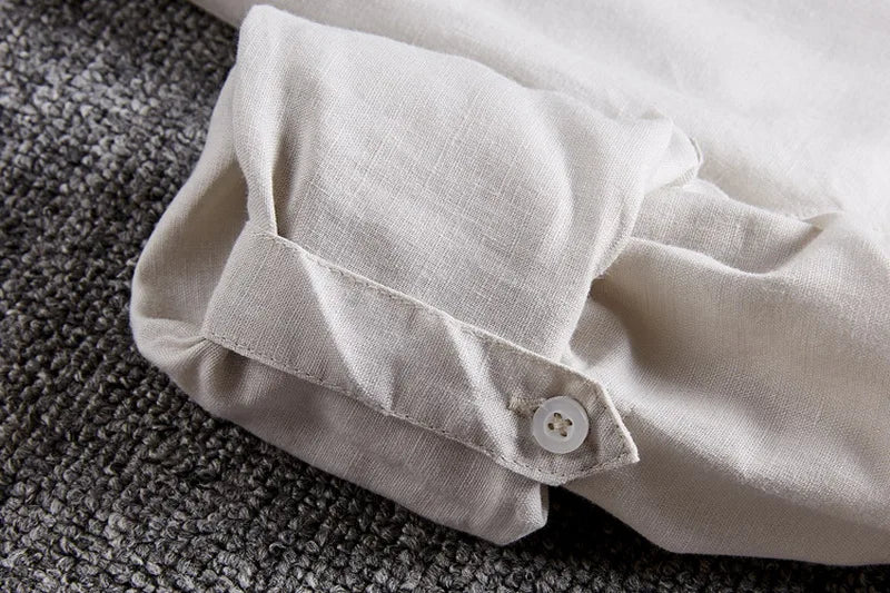 Montclair Italian Style White Linen Shirt – Classic Long Sleeve Elegance