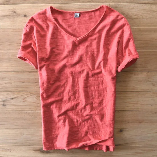 Montclair Italian Style Cotton V-Neck T-Shirt – Classic Casual