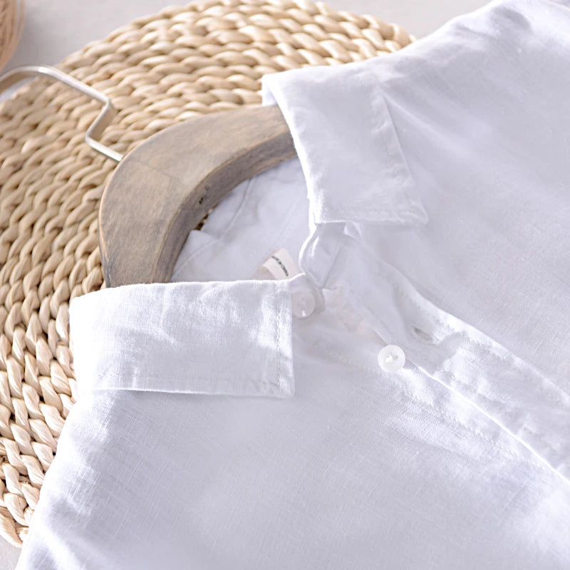 Roma Linen Shirt – Classic Italian White Elegance